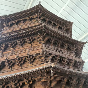 Ambachtelijk Gemaakt Miniatuur Oude Tempel/Pagodemodel-Premium Basswood Materiaal Voor Historische Collectie, Geschenk - Product Image 2