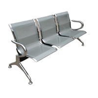 Chaise d'attente publique moderne Chaise d'attente 3 places pour aéroport et hôpital en acier inoxydable