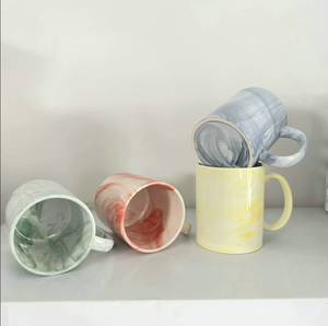 Bulk Marble Swirl Pattern <b>Ceramic</b> <b>Mugs</b>, Multi-color Watercolor Vein Cups Custom Logo Print for Gift Shop Supermarket Wholesale - Product Image 4