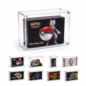 Estuche de exhibición de acrílico para la caja de entrenador de élite de Pokémon y paquetes de cartas coleccionables, contenedor de almacenamiento protector transparente con tapa magnética - Product Image 1
