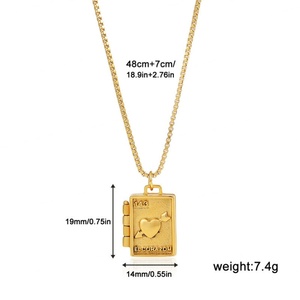 Collier personnalisé avec logo, en acier inoxydable plaqué or 18 carats, résistant à l'eau et inaltérable, avec photo, pour femme - Product Image 6