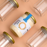 Récipient en plastique transparent de qualité alimentaire de 10oz pour emballage de sauce avec couvercle à vis pot Mason à condiments hermétique pour stockage de vinaigrette