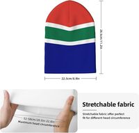 Bonnet en tricot personnalisé avec drapeau sud-africain, en acrylique doux et extensible, idéal pour le ski, le camping, les activités de plein air, les matchs sportifs et le soutien.