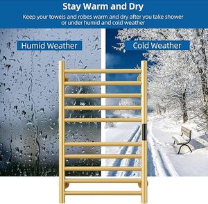 Sèche-serviettes électrique <span class=keywords><strong>mural</strong></span>, <span class=keywords><strong>radiateur</strong></span> chauffant pour serviettes, idéal pour les articles sanitaires - Product Image 2