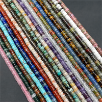 2*4mm Pierres Précieuses Disque Perles d'Espacement Heishi en Cristaux Naturels pour Fabrication de Bijoux DIY Bracelets et Colliers