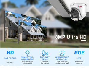 Enster 5MP 8MP 4k trong nhà hai cách âm thanh colorvu PoE <span class=keywords><strong>IP</strong></span> <span class=keywords><strong>Camera</strong></span> ai con người phát hiện xe tháp pháo An Ninh Gia Đình CCTV <span class=keywords><strong>Camera</strong></span> - Product Image 5