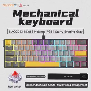 Ajazz NK61 61键机械游戏键盘有线热插拔红色开关RGB背光 - Product Image 4