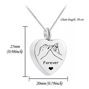 Joyas de cremación para cenizas <span class=keywords><strong>Acuerdo</strong></span> para siempre Collar de corazón para cenizas Recuerdo Colgante conmemorativo - Product Image 2