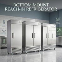 Congélateur vertical commercial à porte pleine, à congélation par le bas, en stock aux États-Unis, pour équipement de restaurant