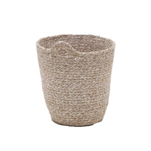 Cesta de lavandería de algas marinas tejida a mano elegante para almacenamiento en el hogar moderno con textura natural y diseño espacioso perfecto para el dormitorio - Product Image 1