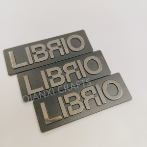 맞춤형 로고 사인 명판 라벨 핀 버튼 배지 빈 아연 합금 브러시 금속 명판 - Product Image 4