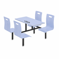 Ensemble table et chaises de salle à manger en acier moderne pour 4 personnes, mobilier commercial pour restaurant, centre commercial, école, hôtel, banquet