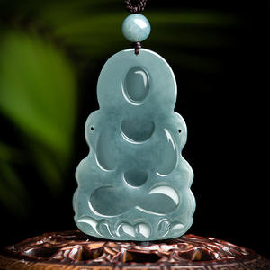 หยกธรรมชาติสีน้ำเงินหยกน้ำจืด จี้พระโพธิสัตว์กวนอิม เครื่องประดับคุณภาพสูงสำหรับผู้ชายและผู้หญิง หยกขายส่ง GY18 - Product Image 4