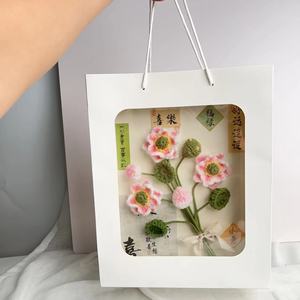 Cadre photo en fleurs au crochet Lucky Lotus, bouquet romantique chinois 3D encadré, cadeau pour professeur - Product Image 4