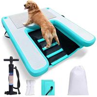 Rampe aquatique gonflable pour grands chiens - Rampe flottante pour animaux de compagnie jusqu'à 200 livres - Escalier gonflable pour bateaux et quais