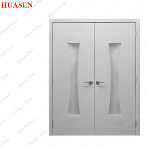 ประตูห้องน้ำไม้ภายในบ้านพร้อมกระจก - Product Image 2
