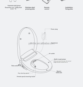 Siège de toilette surélevé autonettoyant à piles chauffé automatique couverture siège de toilette occidental pour les enfants - Product Image 5