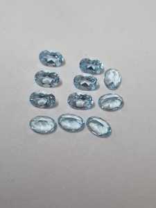 Topacio Azul Cielo Natural, Corte Ovalado 5x7mm, Gema Suelta Pulida |   Topacio Azul Facetado de Primera Calidad para la Fabricación de Joyería al por Mayor - Product Image 5