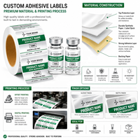 Étiquettes autocollantes personnalisées en PVC/PE découpées à la forme, imperméables, pour flacons, avec impression de logo et de nom de produit