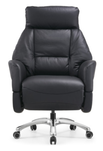 高級本革エルゴノミクスエグゼクティブオフィスチェア、電動リクライニング、高さ調節可能、回転式、ハイバック、牛革製 - Product Image 2