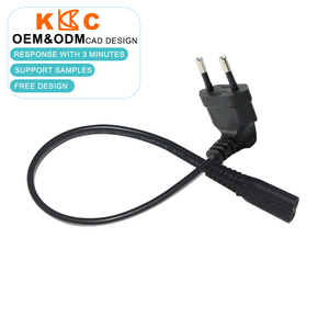 Cable de Alimentación en Ángulo de 90 Grados con Doble Enchufe Europeo a IEC C7, H03VVH2-F 2x0.75mm2, Cable Ahorrador de Espacio para TV de Pared - Product Image 2