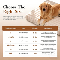 Lit orthopédique pour grand chien, surface en fausse fourrure douce et moelleuse, forme rectangulaire, mousse alvéolée, lavable en machine, base antidérapante