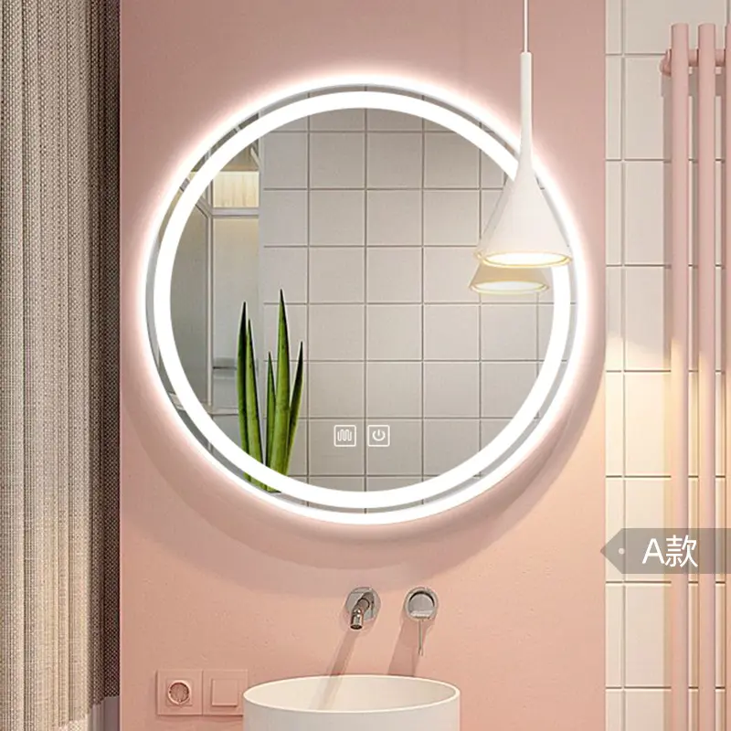 Muur Opknoping Salon Ronde Hotel Badkamer Touch Sensing Destoging Bluetooth Verborgen Licht Met Make-Up Kamer Led Mmirror