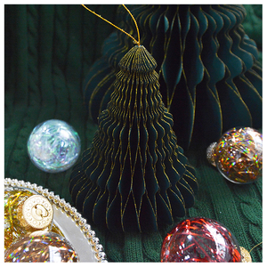 Christmas Tree Decoration Window Decoration Honeycomb Origami Colorful Christmas Tree Shape Hanging Decoration - Product Image 3