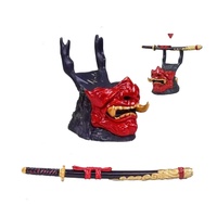 Support de manette de jeu PS5 en résine, style samouraï japonais, motif visage de démon, ornement décoratif de bureau transfrontalier