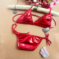 Ensemble de lingerie sexy en deux pièces en cuir verni PU pour femmes tendance 2022
