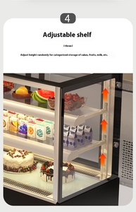 <span class=keywords><strong>Vitrine</strong></span> <span class=keywords><strong>Réfrigérée</strong></span> Commerciale <span class=keywords><strong>pour</strong></span> Gâteaux et Pâtisseries - Design Porte Vitrée, Refroidissement Direct, Sans Givre <span class=keywords><strong>pour</strong></span> Boulangeries/Cafés - Product Image 3