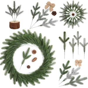 Cây thông giáng sinh vòng hoa phụ kiện vật liệu ba nhánh thông mô phỏng hoa nhựa thông kim - Product Image 1