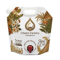 Pochette souple personnalisée avec bec verseur de qualité alimentaire pour boissons alcoolisées 1L 2L 3L, emballage plastique pour spiritueux et vin avec poignée