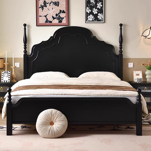 <span class=keywords><strong>Letto</strong></span> matrimoniale retrò americano in legno massello con testiera in morbida pelle Vintage <span class=keywords><strong>francese</strong></span> 1.8m <span class=keywords><strong>letto</strong></span> nuziale di fascia alta - Product Image 4