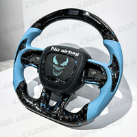 Volant en fibre de carbone avec logo DIY pour Dodge Challenger Charger RT Jeep Cherokee Trackhawk Durango SRT Scat Pack 392 Super Bee