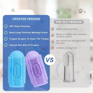 Cepillo de dientes de dedo de silicona anticálculos de lujo para perros Suministros de limpieza para el cuidado bucal de mascotas - Product Image 3