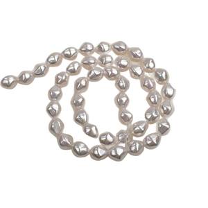 Perles en verre de lampwork en cristal de verre, forme irrégulière, argent brisé, accessoires pour collier et bracelet DIY, imitation baroque - Product Image 5