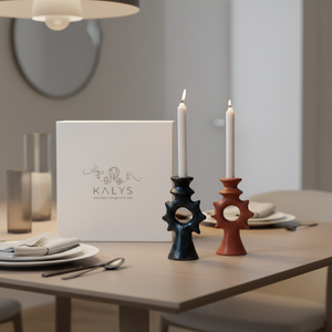 Portavelas de Cristal Hecho a Mano, Base de 7 cm, Altura de 21 cm, Decoración de Linterna y Portavelas TN - Product Image 1