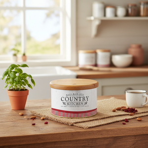Kontensan ER2237O 2.5L Vintage Bee & Laurel Elegance Round <b>Metal</b> <b>Tin</b> Box with Wooden Lid 175x110mm Food Storage & Container - Product Image 3