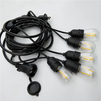 Guirlande lumineuse LED extérieure de 55 pieds avec 16 ampoules résistantes aux intempéries S14 et douilles suspendues pour décorations de patio, mariages et fêtes de Noël
