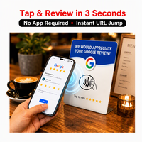 Support de table NFC en acrylique étanche pour avis Google, double NFC NTAG213 215, QR Tap Sign, logo personnalisé, carte d'affichage pour réseaux sociaux et entreprises