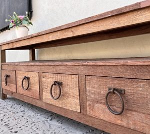 Modern Farmhouse 4-Drawer Accent <b>Cabinet</b> Wood Workbench with Metal Storage for Home Kitchen Bedroom-Dining Room Sideboard <b>Locker</b> - Product Image 4