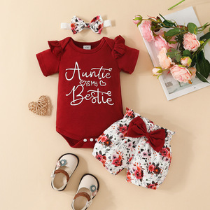 Ropa de Bebé Niña de Alta Calidad, Pantalones Cortos de Manga Corta, Hermosos Volantes, Ropa Nueva para Bebé Niña, Mameluco - Product Image 5