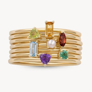 Gemnel Vrouwen Geschenk 925 Sterling Zilveren Zirkonia Geboortesteen Ring - Product Image 3