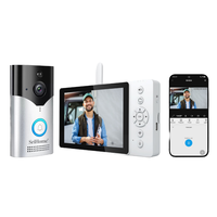 Téléphone de porte avec visiophone bidirectionnel TJDA X4 2K, vision nocturne infrarouge, détection de mouvement PIR, interphone vidéo, alimenté par batterie, WiFi, écran de 5 pouces