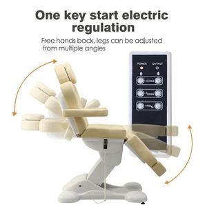 4 Motor Adjustable European Design Salon Cosmetic Electric Beauty <b>Bed</b> High-Density Sponge and Metal Frame Facial Care <b>Bed</b> - Product Image 4