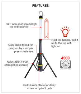 Conecte a luz do trabalho do tripé