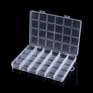 Transparent 24 Compartment Storage Box For Jewelry Organizing With Fixed Dividers Desktop Organizer Case - Product Image 3