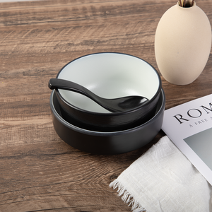 Conjunto de Louças Ecológicas de Alta Qualidade em Melamina Bicolor com Design Clássico Polido da Marca HCMA, Tigelas para Ramen e Arroz para Restaurantes - Product Image 1