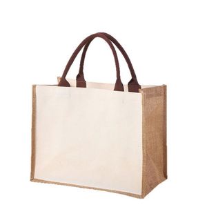 Sac fourre-tout en toile de jute réutilisable personnalisé en gros, sac à dos promotionnel pour cadeaux et fêtes - Product Image 1